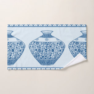 Vintage Blue Chinoiserie Ginger Jars Vases