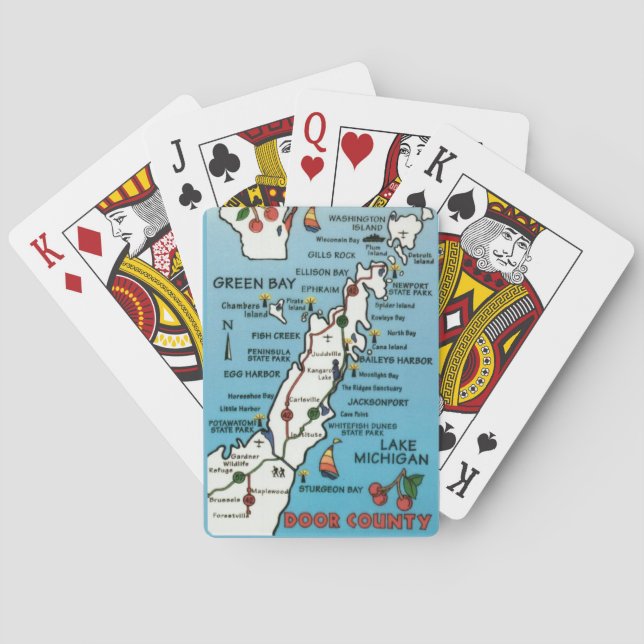 Vintage Blue Door Comté Cartes de jeu (dos)