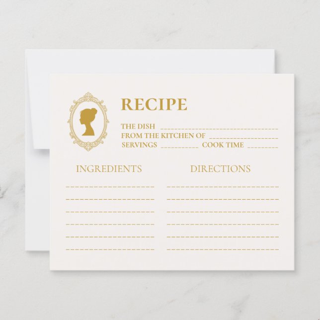 Vintage Blue Regency Cameo Bridal Shower Recipe (Devant)