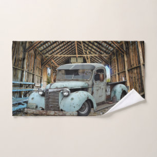 Vintage Blue Truck Rustic Grange