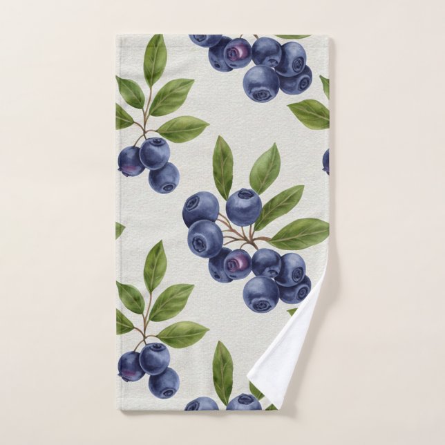 Vintage Blueberry Botanique sans joint (Serviette à main)