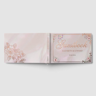 Vintage Blush Peony Mariage Foil Livre d'or