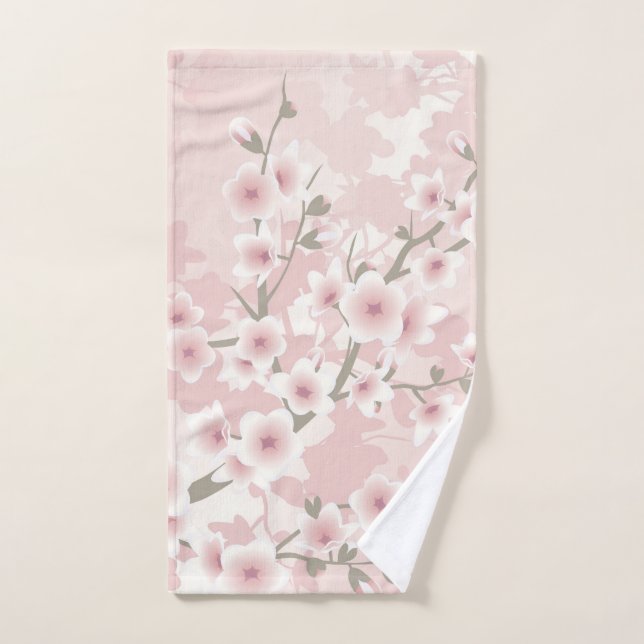 Vintage Blush PInk Cherry Blossom (Serviette à main)