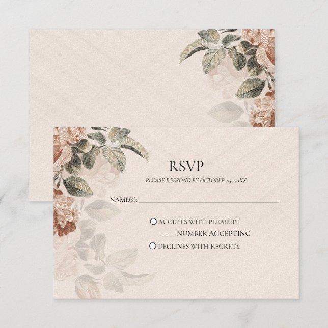 Vintage Boho Botanique RSVP Terracotta Rustique (Devant / Derrière)