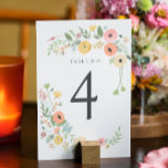 Vintage Boho Floral Mariage Numéro de table<br><div class="desc">La carte de numéro de tableau s'imprime à l'avant et à l'arrière (recto double). Les articles sont imprimés exactement comme ils apparaissent sur votre écran lorsque vous ajoutez au panier,  donc personnalisez et ajoutez chaque numéro de table dont vous avez besoin à votre panier individuellement.</div>