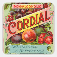 Vintage Boisson Étiquette non alcoolique Cordial
