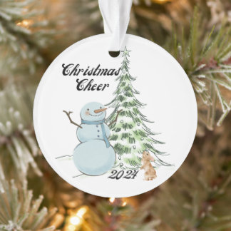 Vintage bonjour de noël bonhomme neige