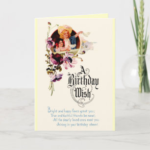 Vintage Bonne carte d'anniversaire