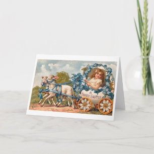 Vintage Bonne Pâques ! Carte de Pâques victorienn
