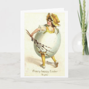 Vintage Bonne Pâques ! Carte de Pâques victorienne