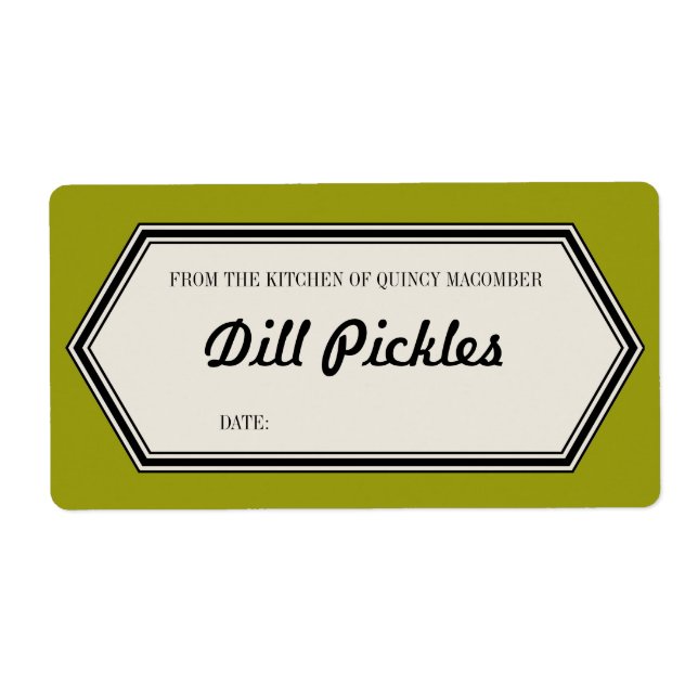 Vintage Bordure Accueil Canning Jar Étiquette Modè (Devant)