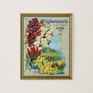 Vintage Boston Seed Catalog Flowers Puzzle