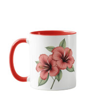 Vintage Botanical Hibiscus Coffee, tea mug
