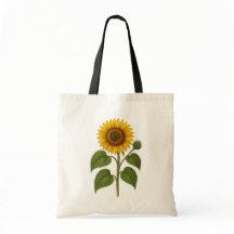 Vintage Botanical Sunflower Tote Bag