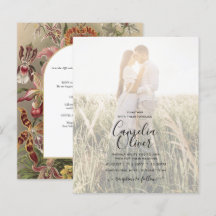 Vintage Botanique Bourgogne Mariage Floral Invitat