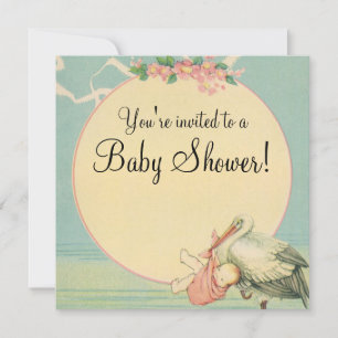 Vintage Bougie Blanche bébé Baby shower Invitation