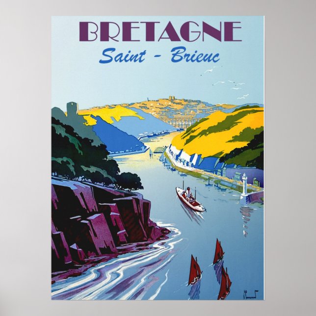 Vintage Bretagne - Brittany France Poster (Devant)