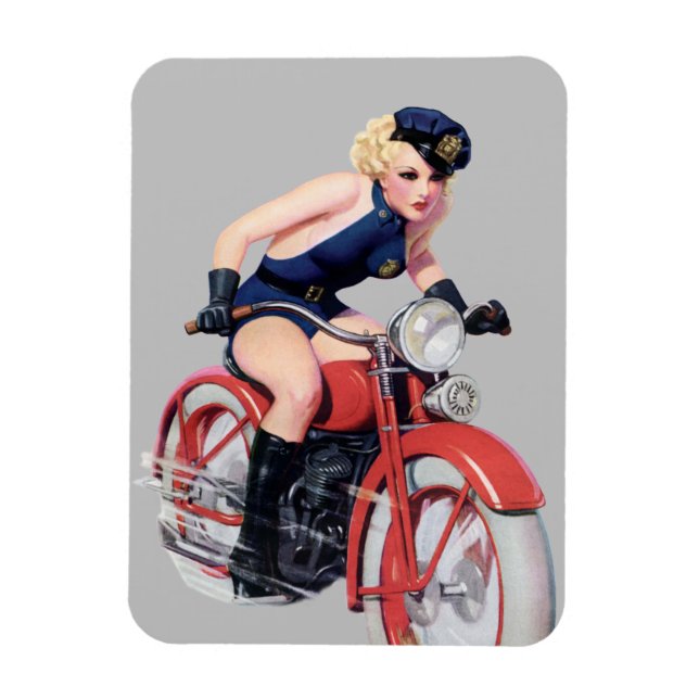 Vintage broche moto Retro flexible Magnet (Vertical)