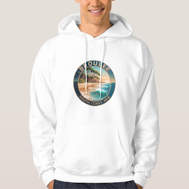 Vintage Broulee Beach Australie Sweat à capuche (Devant)