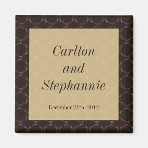 Vintage Brown/Creme Mariage Aimant Favoriser