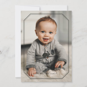 Vintage Bunny Frame Carte photo de Pâques - Noir