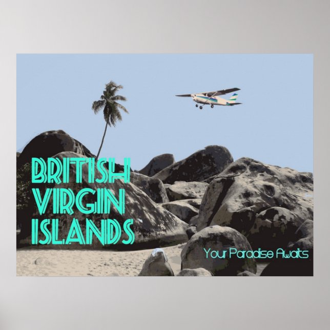 Vintage BVI Travel Poster (Devant)