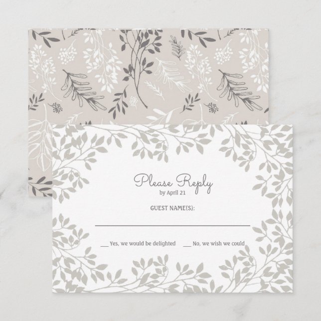 Vintage Cadre feuilleté Mariage RSVP (Devant / Derrière)