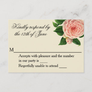 Vintage Camellia Botanique RSVP
