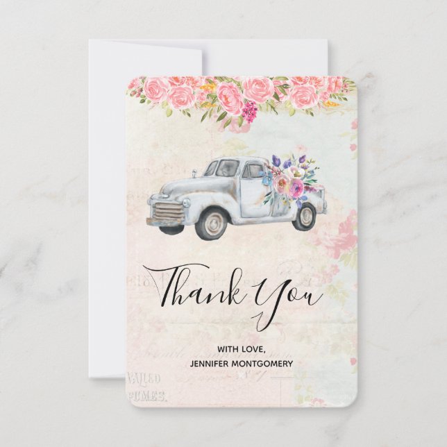 Vintage Camion Pickup Russe Merci d'aquarelle (Devant)