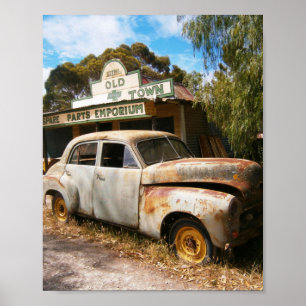 Vintage Car And Garage, Poster