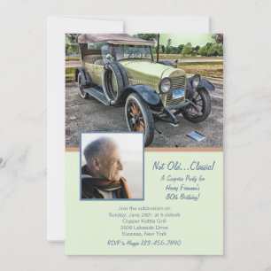 Vintage Car Photo Anniversaire Fête Invitation