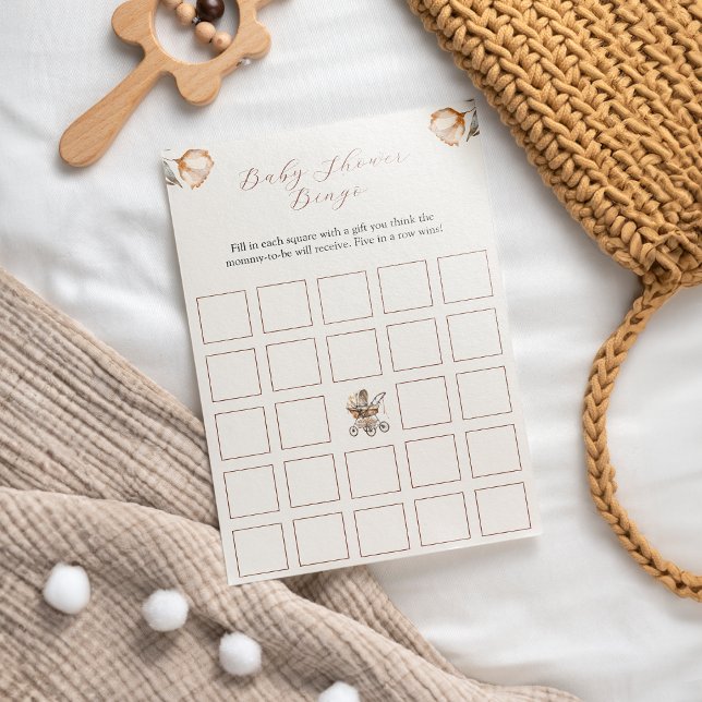 Vintage Carriage Floral Baby shower Bigo Jeu (Vintage Carriage Floral Baby Shower Bigo Game
)