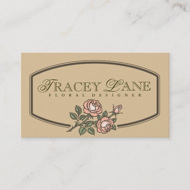 Vintage Carte de visite Floral (Devant)