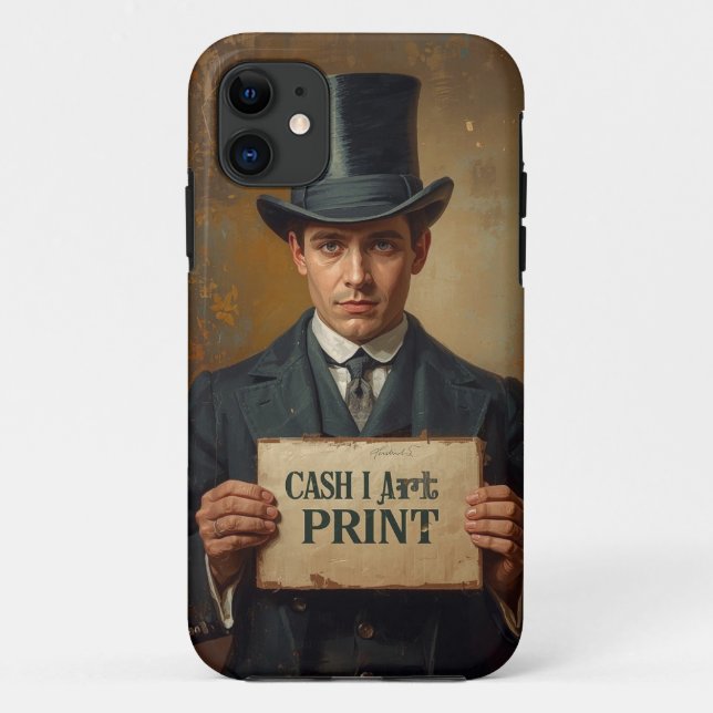Vintage Cash Print Gentleman Mobile Coque (Dos)