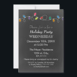 Vintage Chalkboard Feu de Noël Invitation<br><div class="desc">Chalkboard Célébrez la saison,  lumières,  Dîner de Noël,  Fête de Noël Invitation</div>