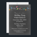 Vintage Chalkboard Feu de Noël Invitation<br><div class="desc">Chalkboard Célébrez la saison,  lumières,  Dîner de Noël,  Fête de Noël Invitation</div>