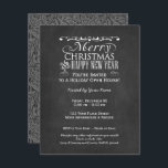 Vintage Chalkboard Holiday Open House Invitation<br><div class="desc">Joyeux Noël et Joyeux Invitation du Nouvel An avec un look traditionnel.</div>