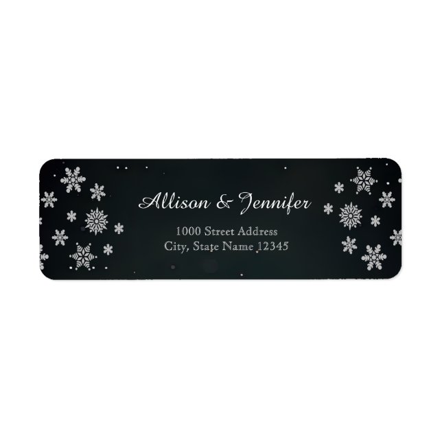 Vintage Chalkboard snowflake vacances Étiquette Ad (Devant)