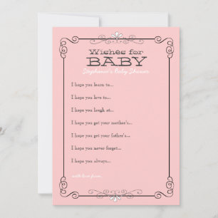 Vintage Chalkboard Wings for Baby shower Card