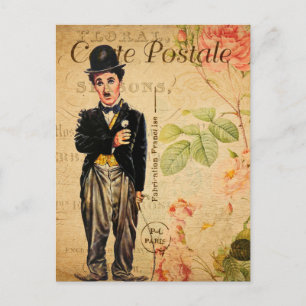 Vintage Charlie Chaplain Carte française Postale