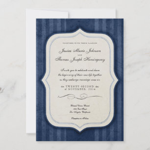 Vintage Charm Marine Monogramme Invitations de mar