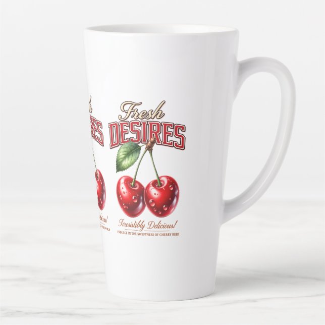 Vintage Cherry Coffee Mug | Retro Fruit Cup (Droite)