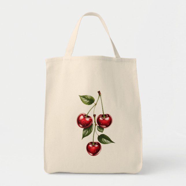 Vintage Cherry Illustration Tote Bag (Devant)