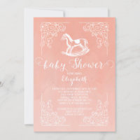 Vintage Cheval Filles Baby shower Invitation