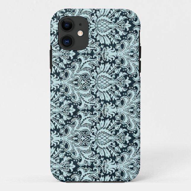 Vintage chic Paris Aqua blue Damask iphone5 coque (Dos)