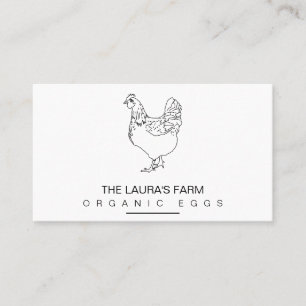 Vintage Chicken Farm Hen Line Carte de visite d'ar