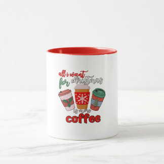Vintage Christmas Café Lover Fête Mug