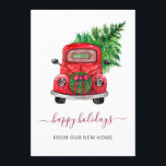 Vintage Christmas Car Weve Cartes de fin de année<br><div class="desc">Arbre de Noël Vintage Car Weve Moved Holiday Moved Carte postale faire-part de Noël Décoré arbre de Noël</div>