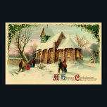 Vintage Christmas Card Poster<br><div class="desc">vintage christmas card poster</div>