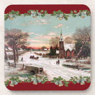 Vintage Christmas Eve Cork Dessous de verre